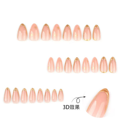 [Premium] 3D festive Nails-3885-Almond nails- Free 24 -pc Sticker Sheet  included