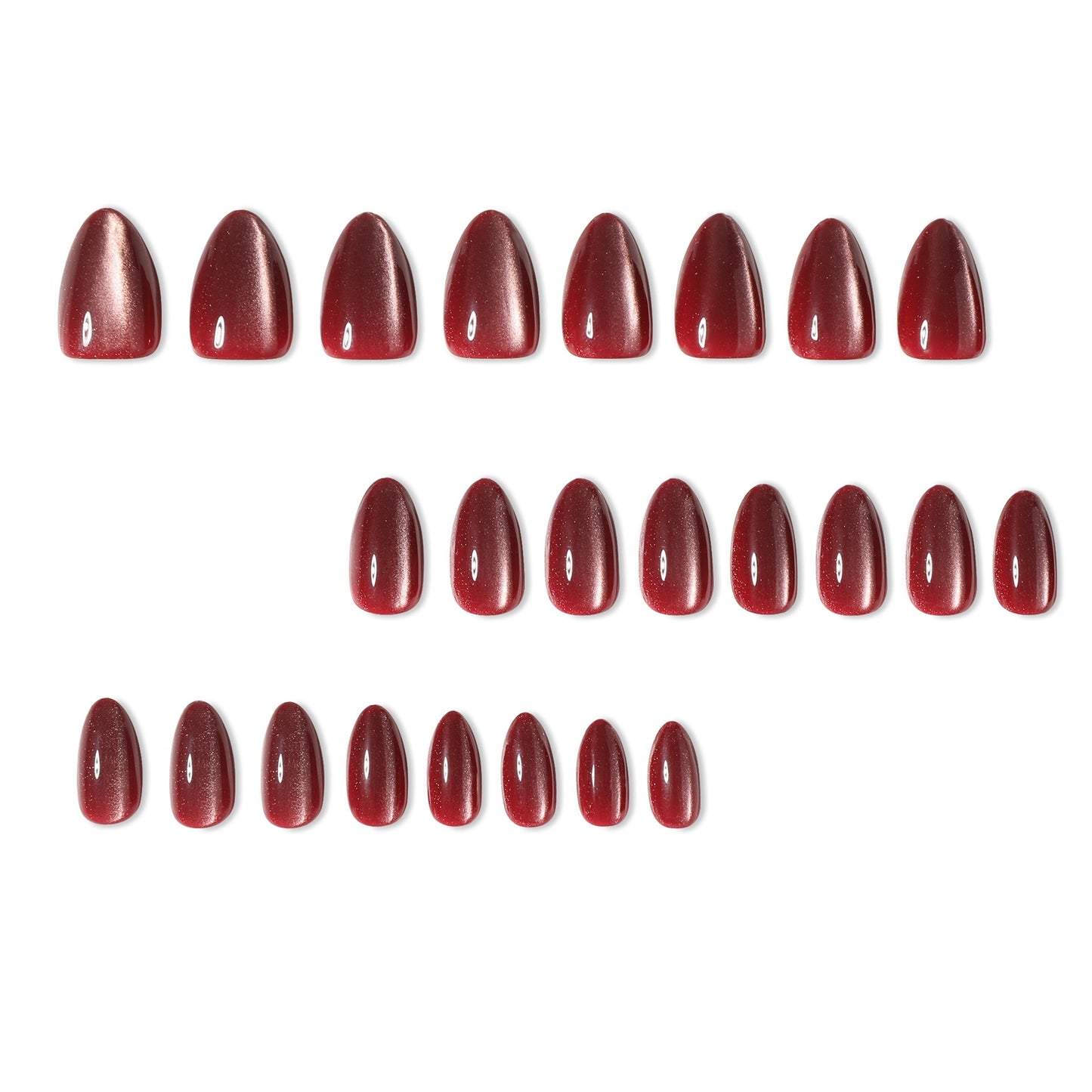 Cat Eye Nails-4504J-Almond nails- Free 24pc Sticker Sheet included