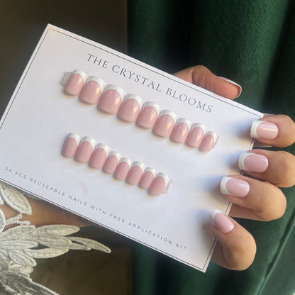 French Nails -263-Almond nails- Free 24pc Sticker Sheet included