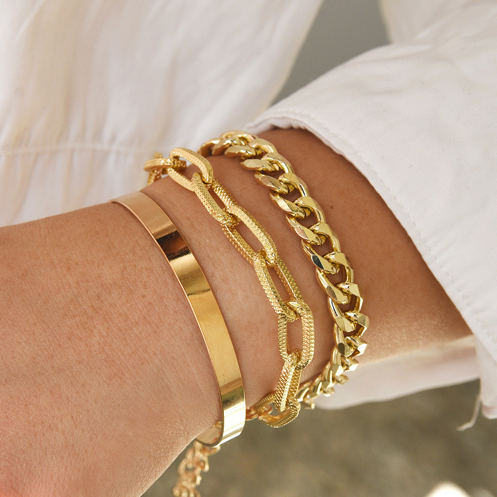 JBraceletSet - Trending Bracelet set of 3 pcs- gold statement bracelets-PC650