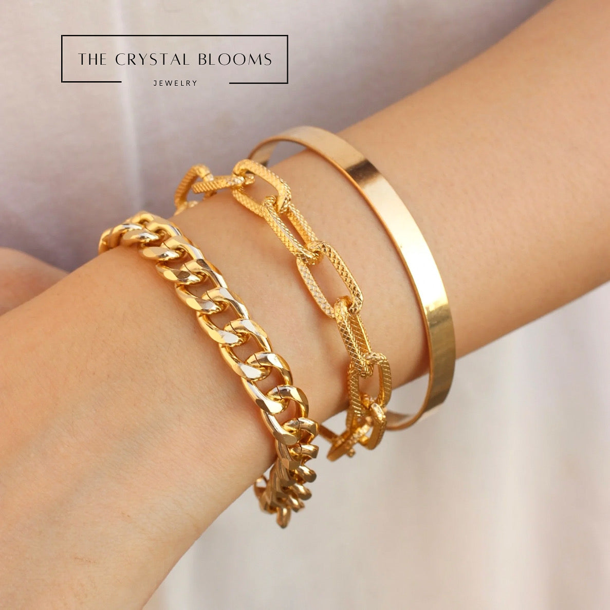 JBraceletSet - Trending Bracelet set of 3 pcs- gold statement bracelets-PC650