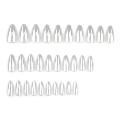 [Premium] Mirror Glazed Silver/Grey Nails-3493- Free 24-pc Sticker Sheet  included