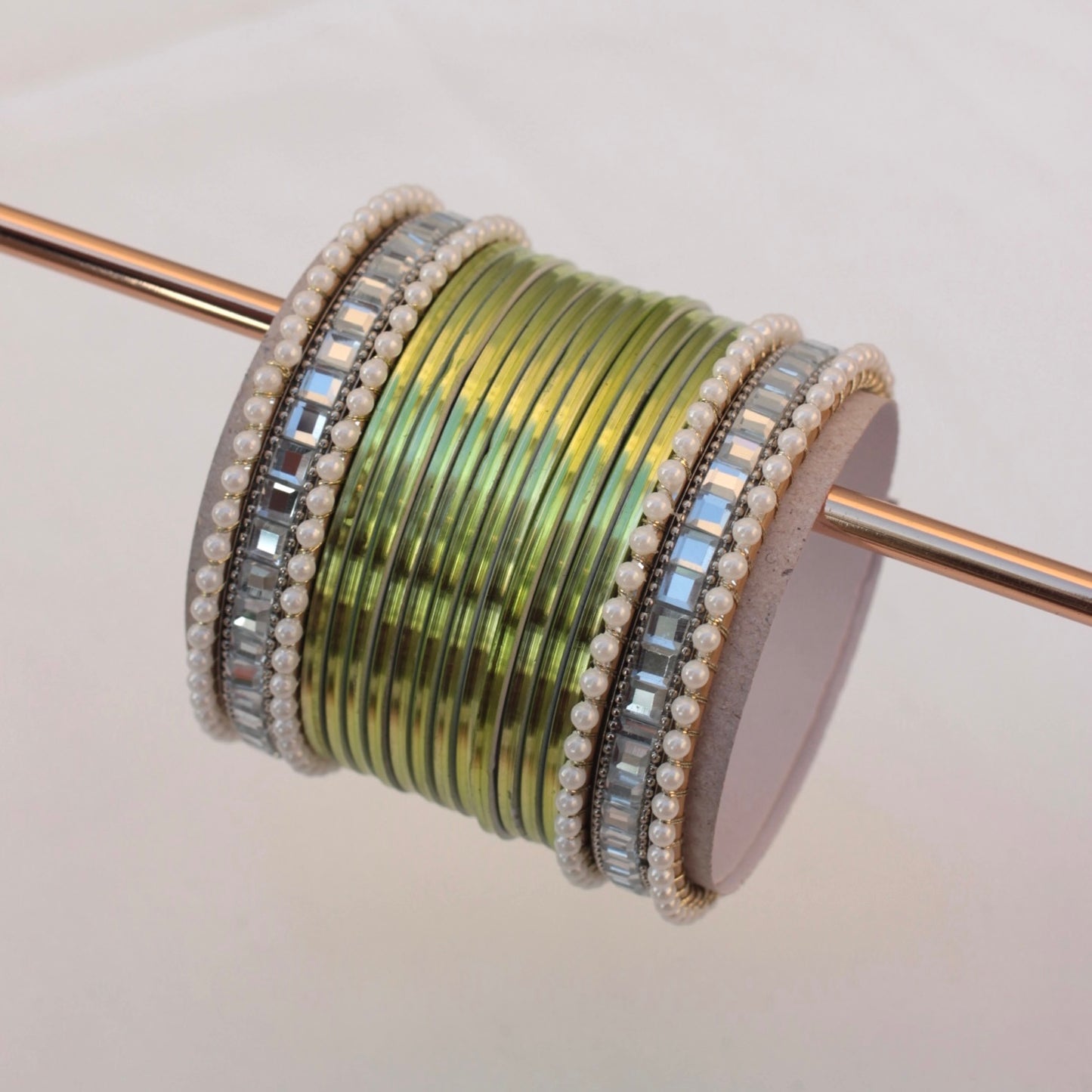 Reya Bangle Set - Parrot Green