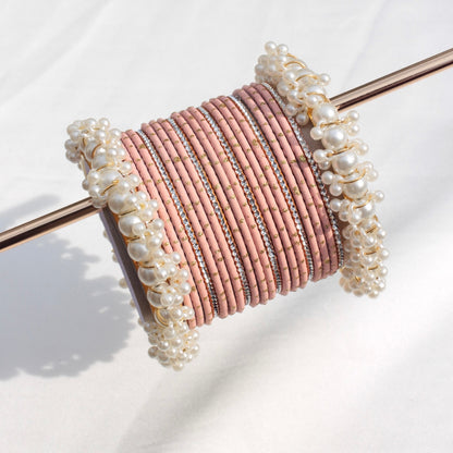 Azel Bangle Set-Peach