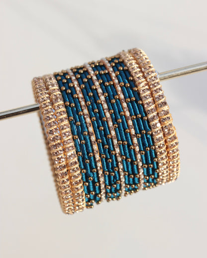 Aura Bangle Set-Teal