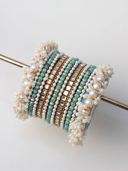 Celeste Pearlé Bangle Set-2-Shimmer Turcoise