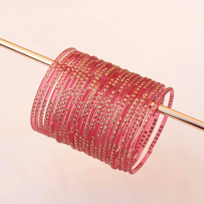 Mahnur- Viral Handmade Glass Bangles-Orange Peach