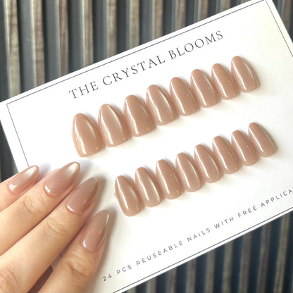 [PREMIUM] Nails-26MYS- Cateye 3D Almond nails- Free 24pc Sticker Sheet included