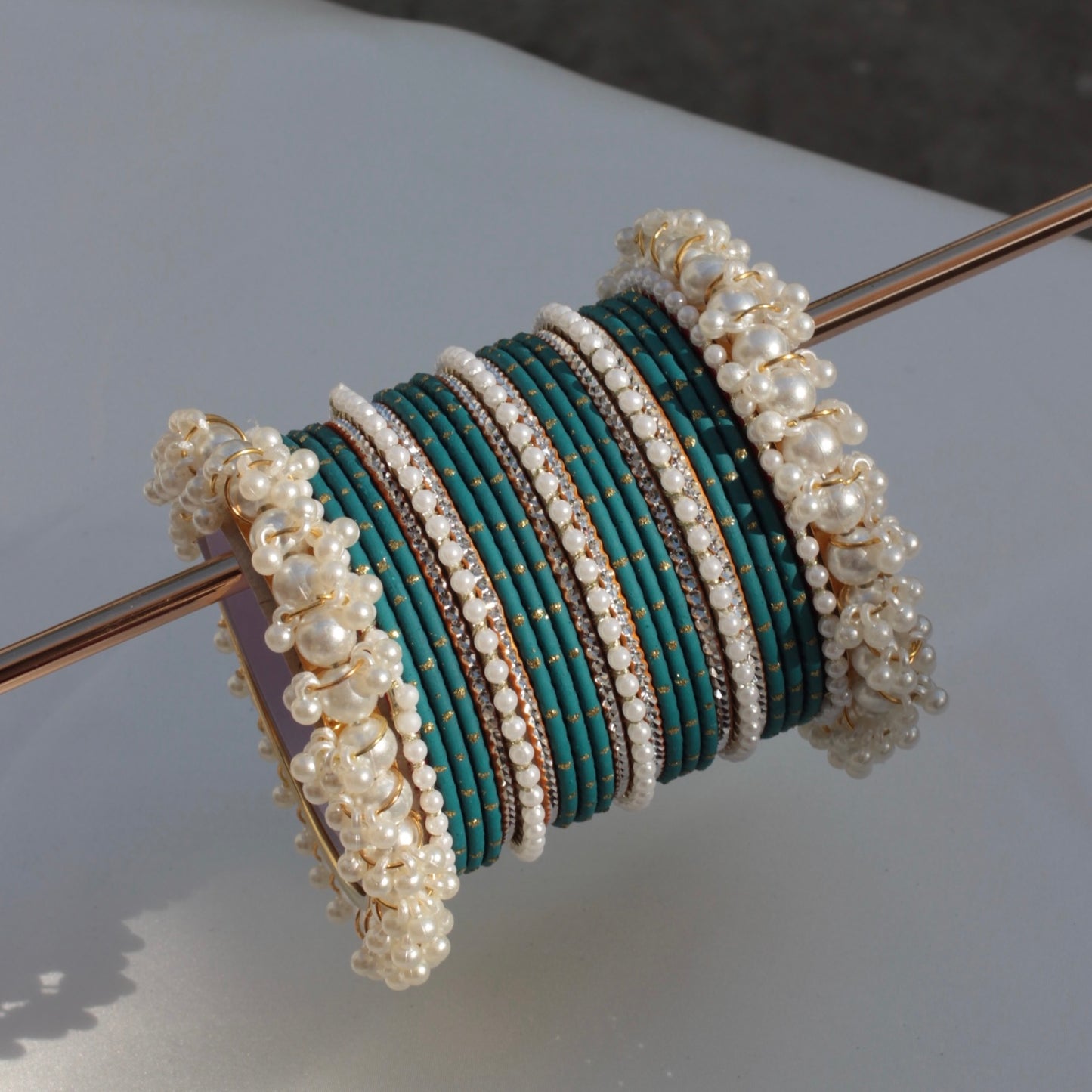 Rian Bangle Set-Teal