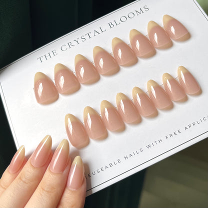 Nails-4321-Gradient OrN nails- Free 24pc Sticker Sheet included