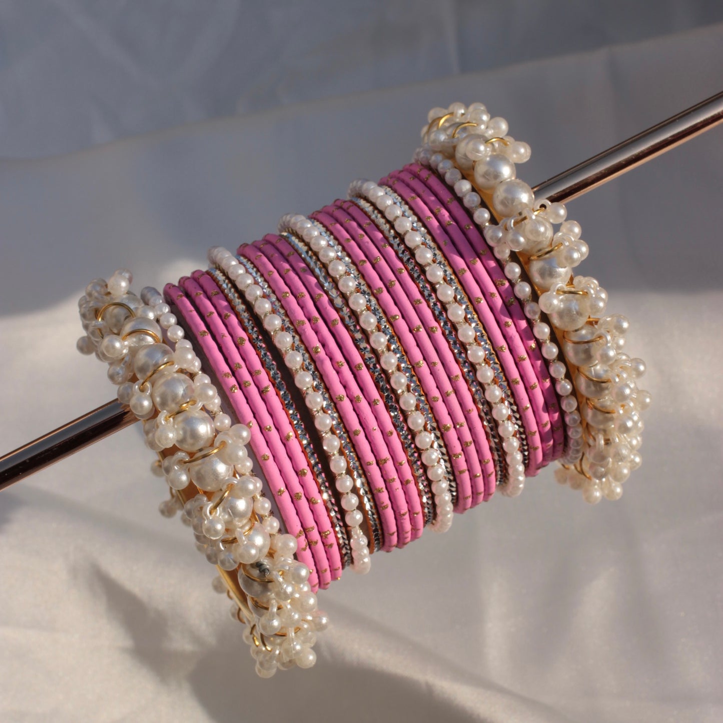 Rian Bangle Set-Barbie Pink