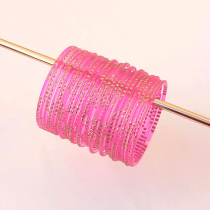 Mahnur- Viral Handmade Glass Bangles-Barbie Pink