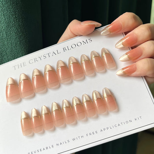 [PREMIUM] Nails-B21-Cat-eye Glitter nails- Free 24pc Sticker Sheet included