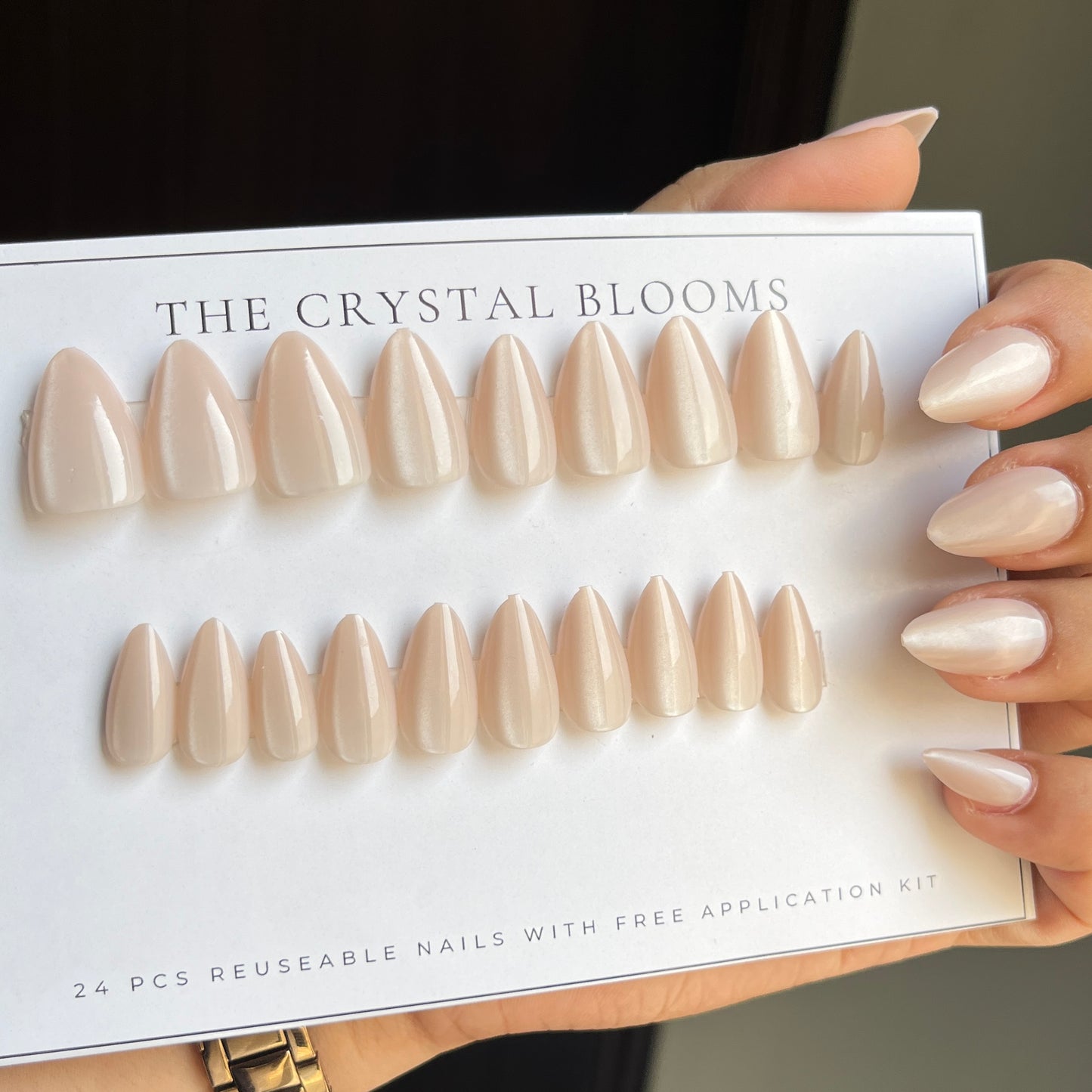 Cat-eye Nails-1897-Medium Length Almond nails- Free 24 pc Sticker Sbeet included