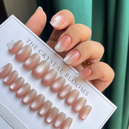 [PREMIUM] Cat eye Ombre Nails-1774-Almond nails- Free 24 -pc Sticker Sheet  included