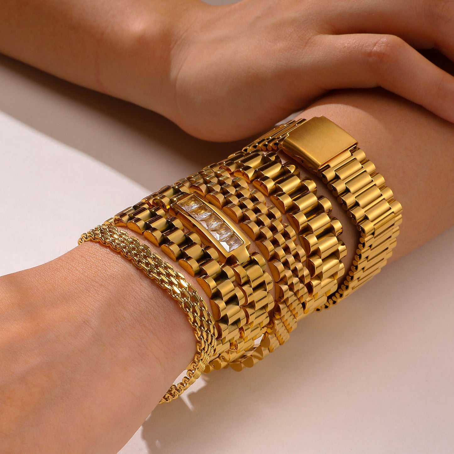 JBracelet (Stainless Steel) 24K Gold plated Anti Tarnish Everyday wear Bracelet