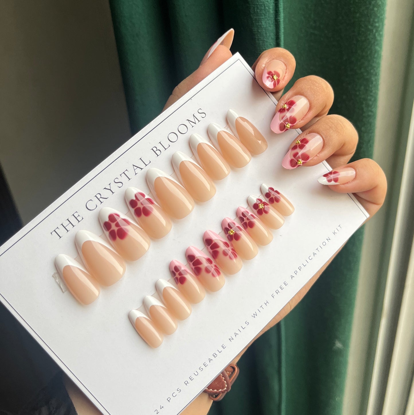 Nails-1472-Almond nails- Free 24pc Sticker Sheet included
