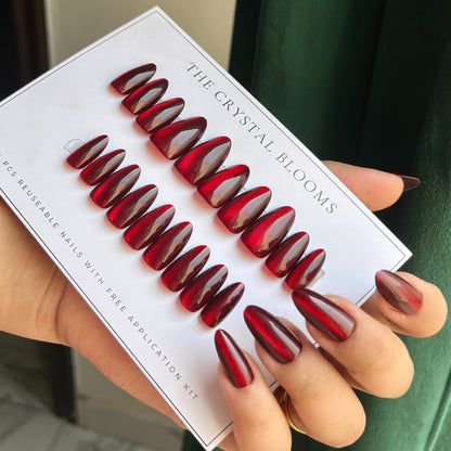 Cat eye handmade Nails -07- Free 24 pc Sticker Sheet  included-n