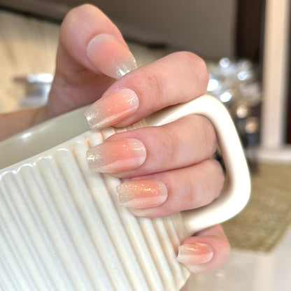 Nails-113-Gradient OrN nails- Free 24pc Sticker Sheet included