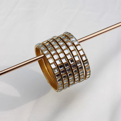 Kundan Bangles - 5 Pcs