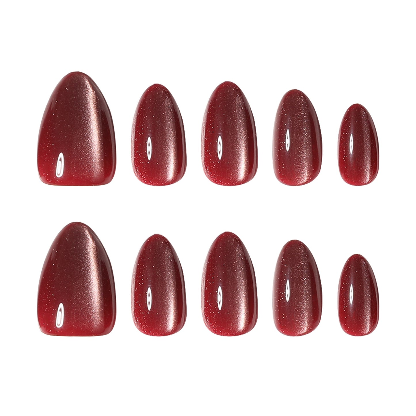 Cat Eye Nails-4504J-Almond nails- Free 24pc Sticker Sheet included