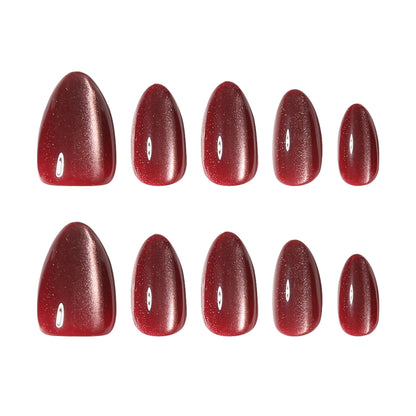 Cat Eye Nails-4504J-Almond nails- Free 24pc Sticker Sheet included