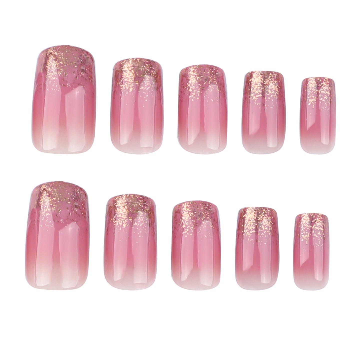 Relective 3D glitter Handmade Nails-Mid length Square nails- Free 4-pc Nail-kit included