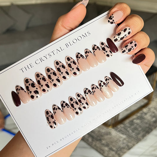 Nails-03/2110-cat eye print nails- (premium nails)-n