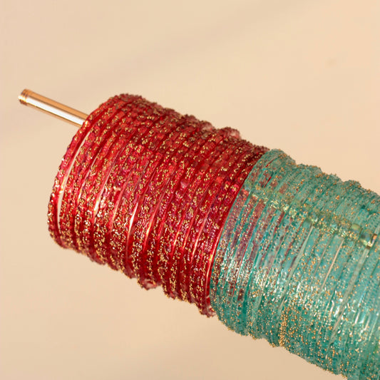 Rains- Viral Handmade Glass Bangles Red -N#1