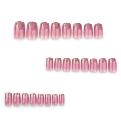 Relective 3D glitter Handmade Nails-Mid length Square nails- Free 4-pc Nail-kit included