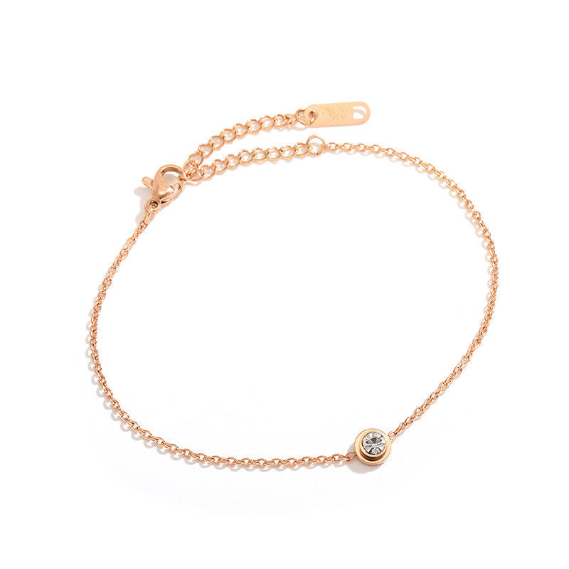 JBracelet/anklet (Stainless Steel) 18K Gold plated) Anti Tarnish Everyday wear Sleek Chain Bracelet -408-OM