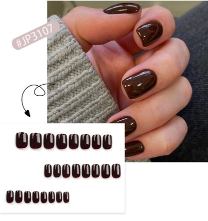 Nails-3107- Square nails- Free 24 -pc Sticker Sheet  included