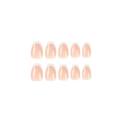 Square French Nails-2419 - Free 4 pc nail kit included