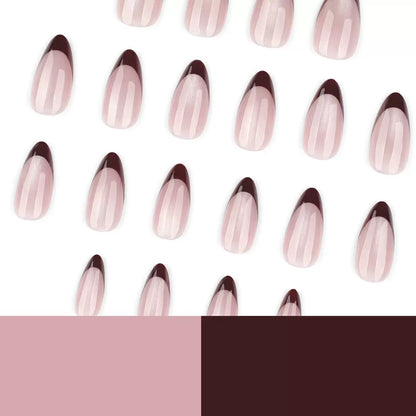 [Premium] Cat-eye reflective Nails-4179-Almond nails- Free 24 -pc Sticker Sheet  included