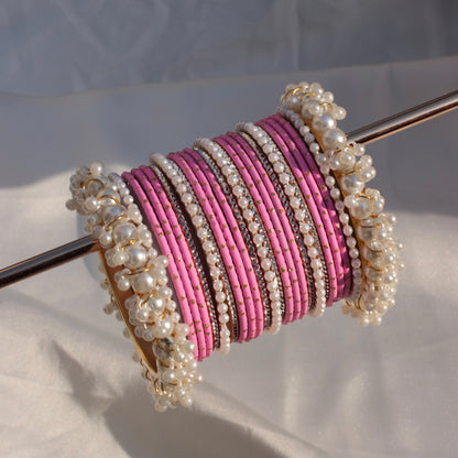 Rian Bangle Set-Barbie Pink