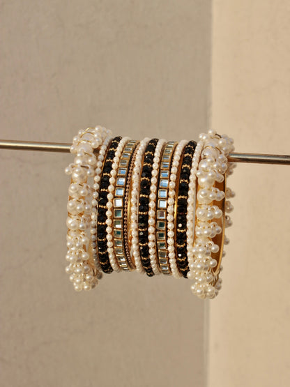 Celeste Pearlé Bangle Set-2-Black