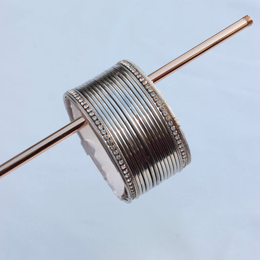 Majesty Bangle Set- Antique Silver