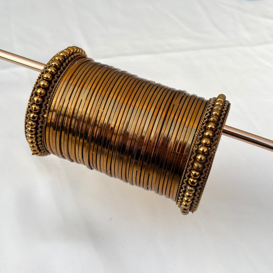 Shab Antique Bangles Set -Antique Golden