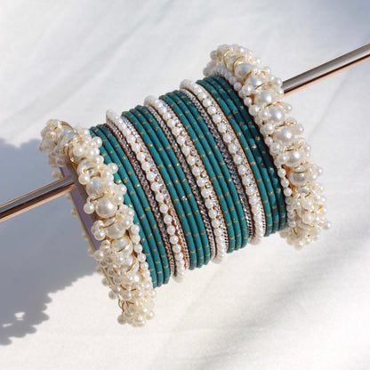Rian Bangle Set-Teal