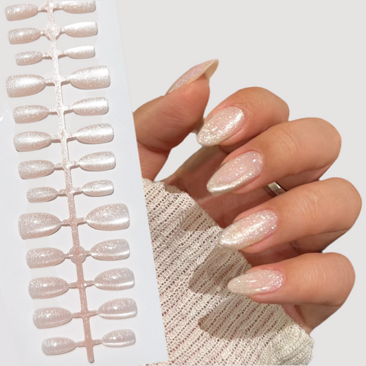 [PREMIUM] Handmade Luxury Cat-eye+Glitter Nails -850-Free 4 pc nail kit included