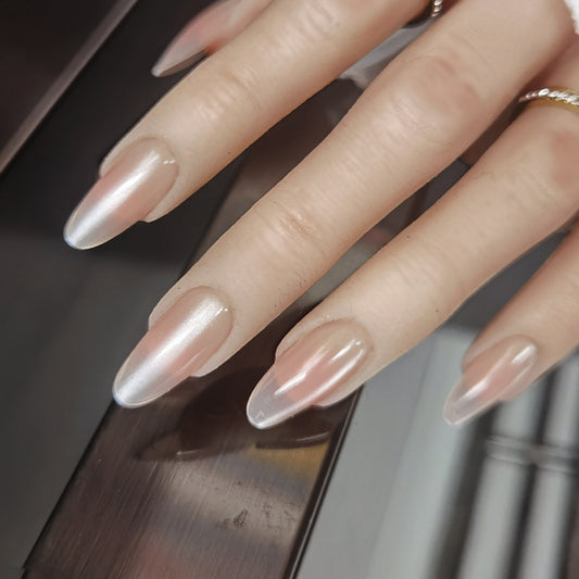 Light toned reflective Nails -753-Free 4 pc nail kit included