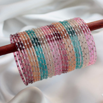 Aiyna- Viral Handmade Glass Bangles-Multi Set #50
