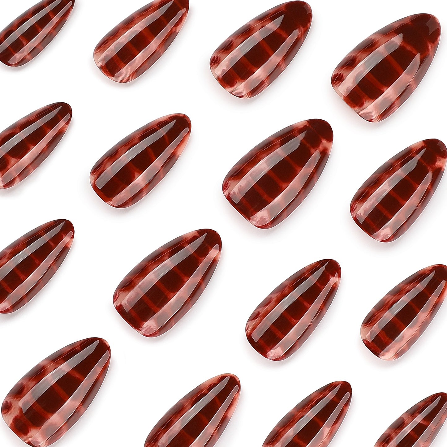 Nails-4512J-Almond nails- Free 24pc Sticker Sheet included