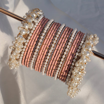 Rian Bangle Set-Peach