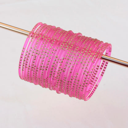 Mahnur- Viral Handmade Glass Bangles-Barbie Pink