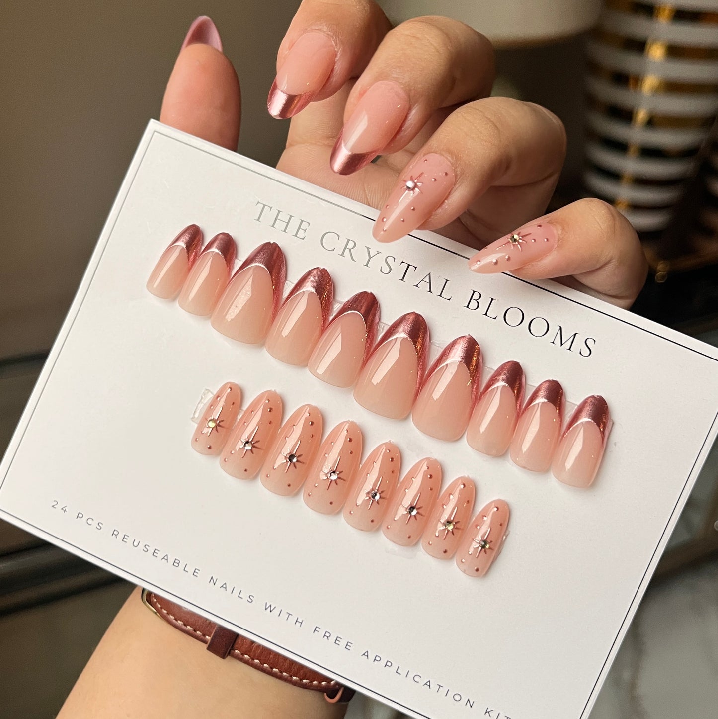 Nails-23402-Almond nails- Free 24pc Sticker Sheet included
