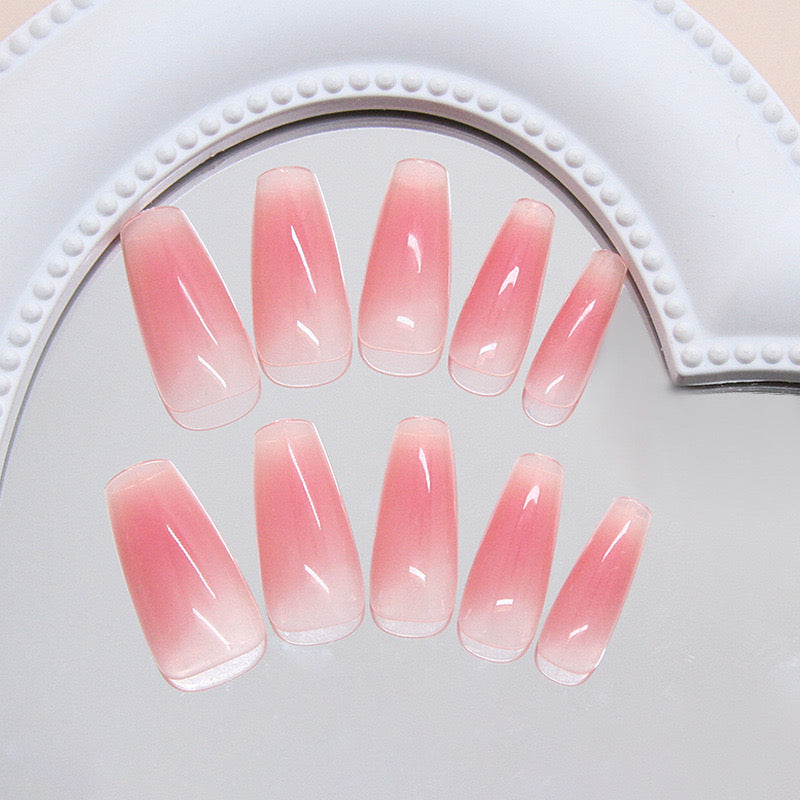 Natural Shaded Ombre Nails -269- Free 4 pc nail kit included