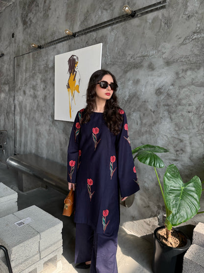 Crimson Tulip - 2 pc Stitched