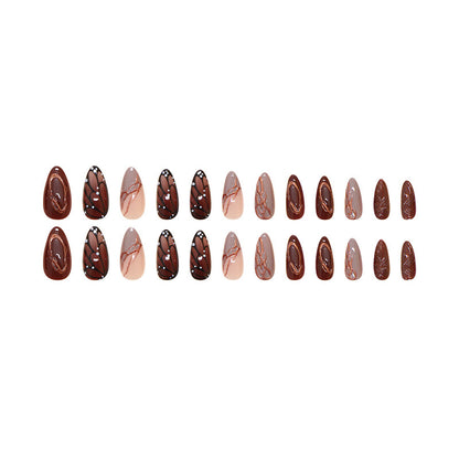 [PREMIUM] Viral Brown Nails-1713- Free 24 pc Sticker Sheet included