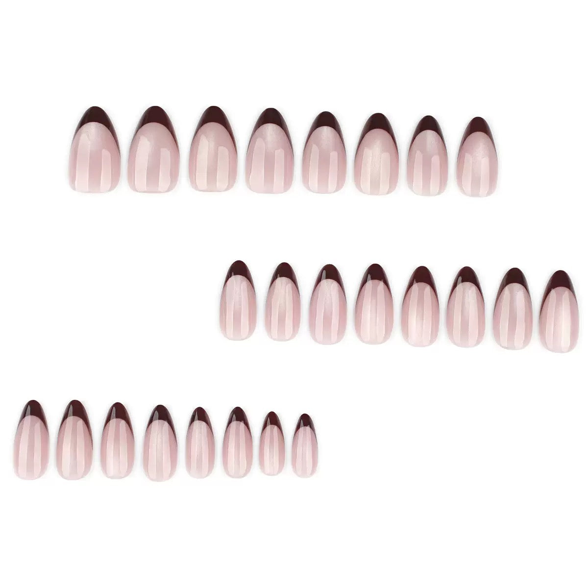 [Premium] Cat-eye reflective Nails-4179-Almond nails- Free 24 -pc Sticker Sheet  included